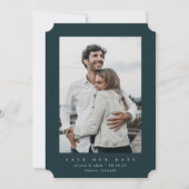 Donkergroene Ultra Minimale opslagruimte voor de D Save The Date (Voorkant)