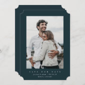 Donkergroene Ultra Minimale opslagruimte voor de D Save The Date (Voorkant / Achterkant)