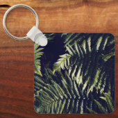 Donkergroene varen laat botanisch sleutelhanger (Voorkant)