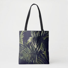 Donkergroene varen laat botanisch tote bag