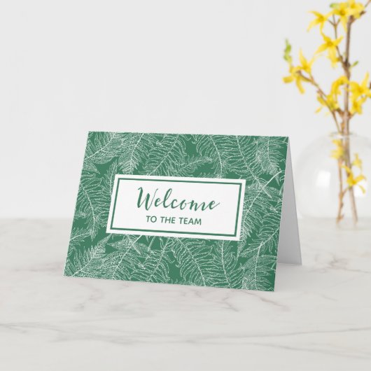 Donkergroene varens medewerker Welkom bij het team Kaart (Gele Bloem)