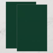 Donkergroene vaste kleur briefpapier (Voorkant / Achterkant)