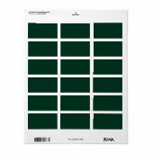 Donkergroene vaste kleur etiket (Full Sheet)