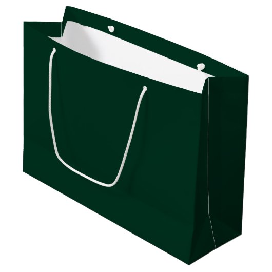 Donkergroene vaste kleur groot cadeauzakje (Voorkant Gekanteld)