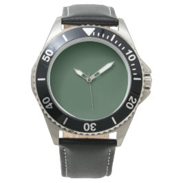 Donkergroene vaste kleur horloge