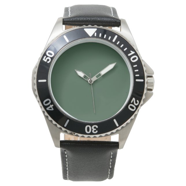 Donkergroene vaste kleur horloge (Voorkant)