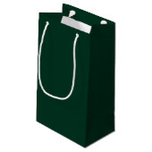 Donkergroene vaste kleur klein cadeauzakje (Achterkant Gekanteld)