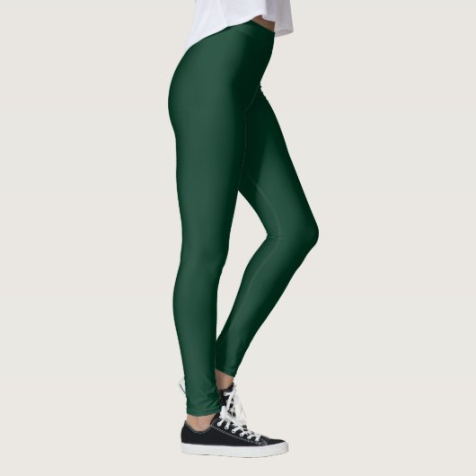 Donkergroene vaste kleur leggings (Rechts)
