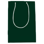 Donkergroene vaste kleur medium cadeauzakje (Voorkant)