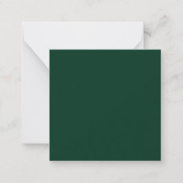 Donkergroene vaste kleur notitiekaartje