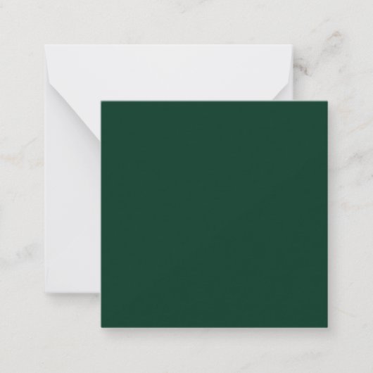 Donkergroene vaste kleur notitiekaartje (Voorkant)