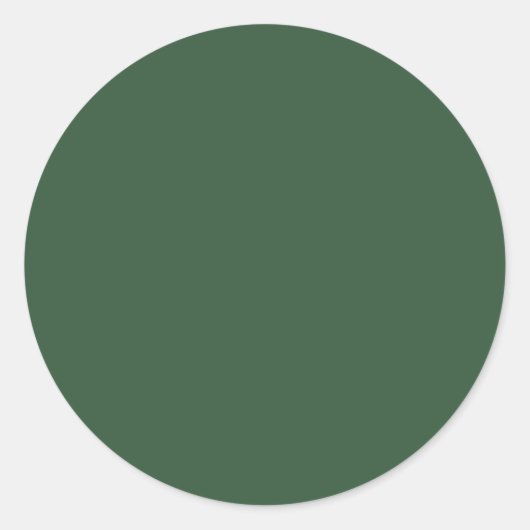 Donkergroene vaste kleur ronde sticker (Voorkant)