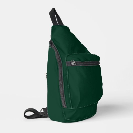 Donkergroene vaste kleur sling bag (Linkerhoek)