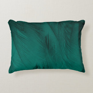 Donkergroene veren textuur accent kussen