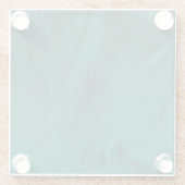 Donkergroene  veren textuur glazen onderzetter (Achterkant)