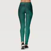 Donkergroene  veren textuur leggings (Achterkant)