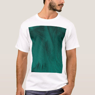 Donkergroene veren textuur t-shirt