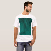 Donkergroene  veren textuur t-shirt (Voorkant volledig)