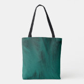 Donkergroene veren textuur tote bag (Achterkant)