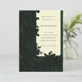 Donkergroene Victoriaans bruiloft voor sierdoelein Kaart (Staand voorkant)