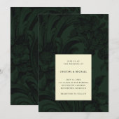 Donkergroene Victoriaans sierbruiloft Kaart (Voorkant / Achterkant)