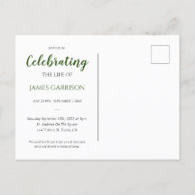 Donkergroene viering van het leven met foto rouwdi