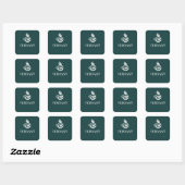 Donkergroene vierkante sticker met op maat gemaakt (Vel)