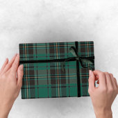 Donkergroene vintage kerst - Plaid Stripe Cadeaupapier