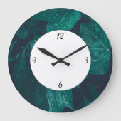 Donkergroene visblad waterdruppel met cijfers grote klok (Voorkant)