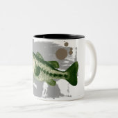 Donkergroene visverf spat koffie mok (Voorkant rechts)