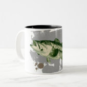 Donkergroene visverf spat koffie mok (Voorkant links)