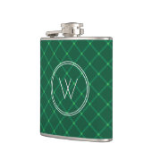 Donkergroene vleiend speciaal monogram heupfles (Links)