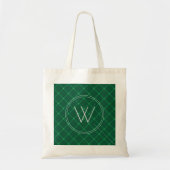 Donkergroene vleiend speciaal monogram tote bag (Voorkant)