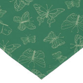 Donkergroene vlinderafdrukken, geïnspireerd door N Korte Tafelloper (Hoek)