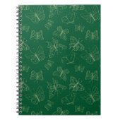 Donkergroene vlinderafdrukken, geïnspireerd door N Notitieboek (Voorkant)