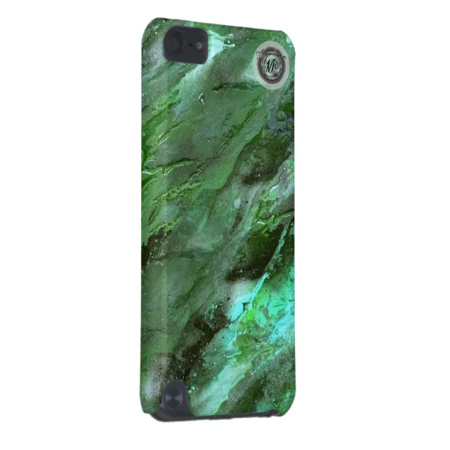 Donkergroene vloeibare camo iPod Touch 5g hoesje (Back/Rechts)