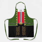 Donkergroene voedingskraker Elf Character Costuum Schort (Voorkant)