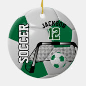 Donkergroene Voetbal ⚽ Ball 2 - Personaliseren Keramisch Ornament (Achterkant)