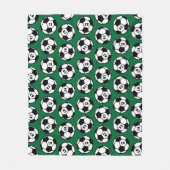 Donkergroene Voetbal Nummer Patroon Fleece Deken (Voorkant)