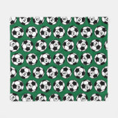Donkergroene Voetbal Nummer Patroon Fleece Deken (Voorkant (Horizontaal))