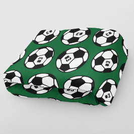 Donkergroene Voetbal Nummer Patroon Fleece Deken