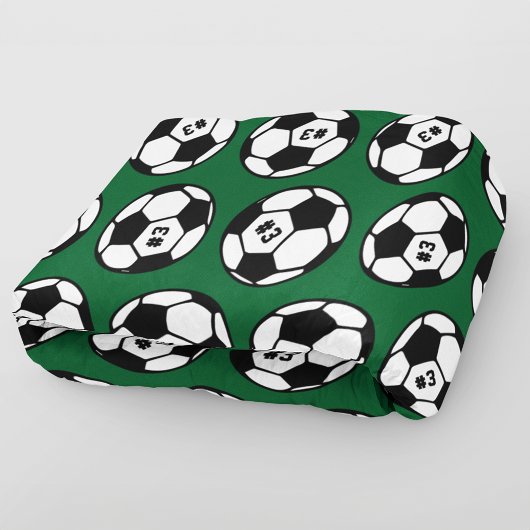 Donkergroene Voetbal Nummer Patroon Fleece Deken