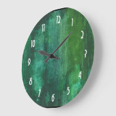 Donkergroene Waterverf Abstract Grote Klok (Hoek)