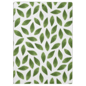 Donkergroene Waterverf Bladeren Patroon Klembord (Achterkant)
