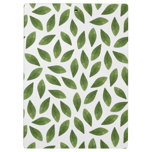 Donkergroene Waterverf Bladeren Patroon Klembord (Achterkant)
