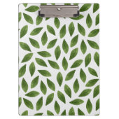 Donkergroene Waterverf Bladeren Patroon Klembord (Voorkant)