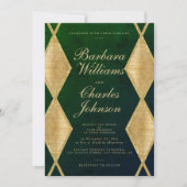 Donkergroene waterverf gouden glitter diamanten br kaart (Voorkant)