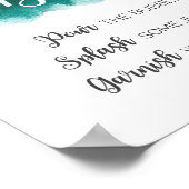 Donkergroene Waterverf Mimosa Bar, teken Poster (Hoek)