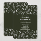 Donkergroene zilver laat botanisch Vrijgezellenfee Kaart (Voorkant / Achterkant)