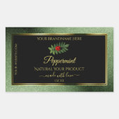 Donkergroene zwarte Glitter-productlabels Ladybug Rechthoekige Sticker (Voorkant)